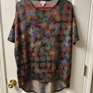 LuLaRoe Multicolor Spiral Pattern Irma Tunic